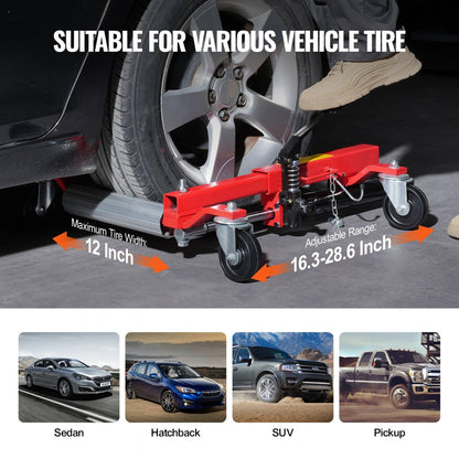 MR8016-4 - 12" Tire Wheel Dolly for Easy Vehicle Movement and Maintenance