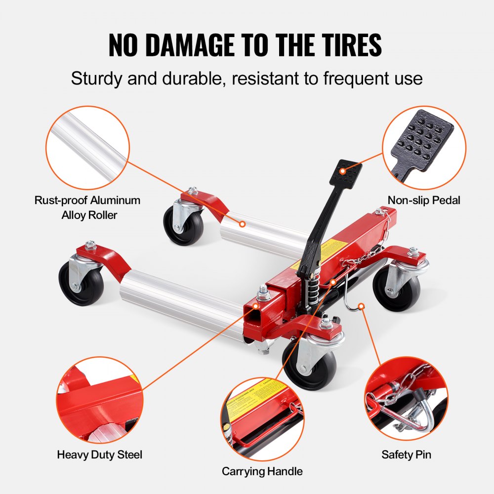 MR8016-4 - 12" Tire Wheel Dolly for Easy Vehicle Movement and Maintenance