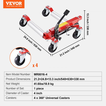 MR8016-4 - 12" Tire Wheel Dolly for Easy Vehicle Movement and Maintenance