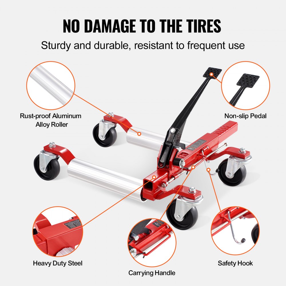 MR8014-1 - Heavy-Duty Wheel Dolly for Cars, Lifts 1500 lbs, 12" Tire Width