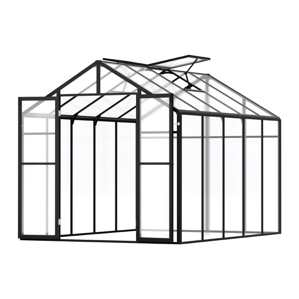 AM035 - 8x10 Ft Polycarbonate Greenhouse with Adjustable Vents