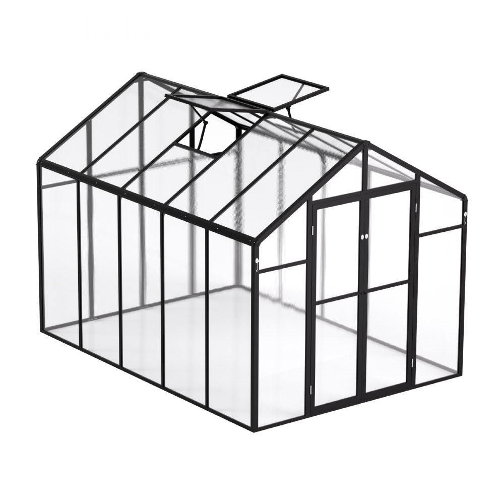 AM035 - 8x10 Ft Polycarbonate Greenhouse with Adjustable Vents