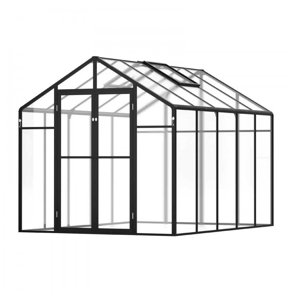 AM035 - 8x10 Ft Polycarbonate Greenhouse with Adjustable Vents