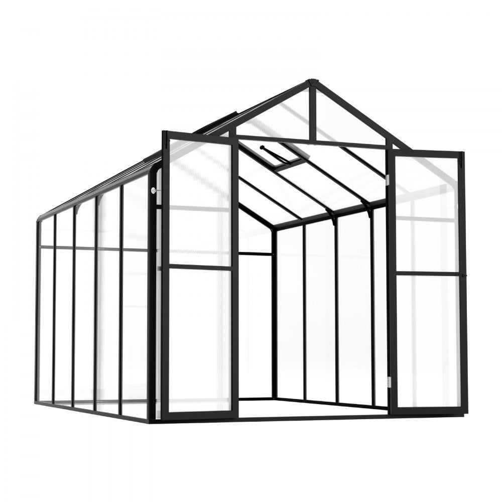 AM035 - 8x10 Ft Polycarbonate Greenhouse with Adjustable Vents