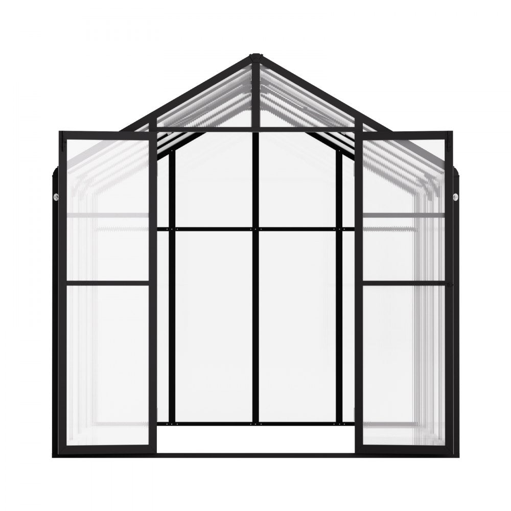 AM035 - 8x10 Ft Polycarbonate Greenhouse with Adjustable Vents
