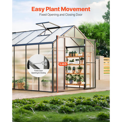 AM037 - 8x14 Ft VEVOR Polycarbonate Greenhouse with Dual Roof Ventilation