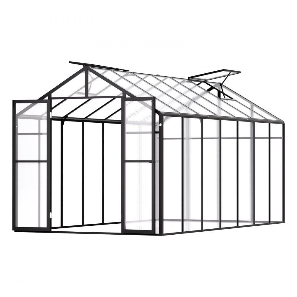 AM037 - 8x14 Ft VEVOR Polycarbonate Greenhouse with Dual Roof Ventilation