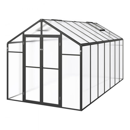 AM037 - 8x14 Ft VEVOR Polycarbonate Greenhouse with Dual Roof Ventilation