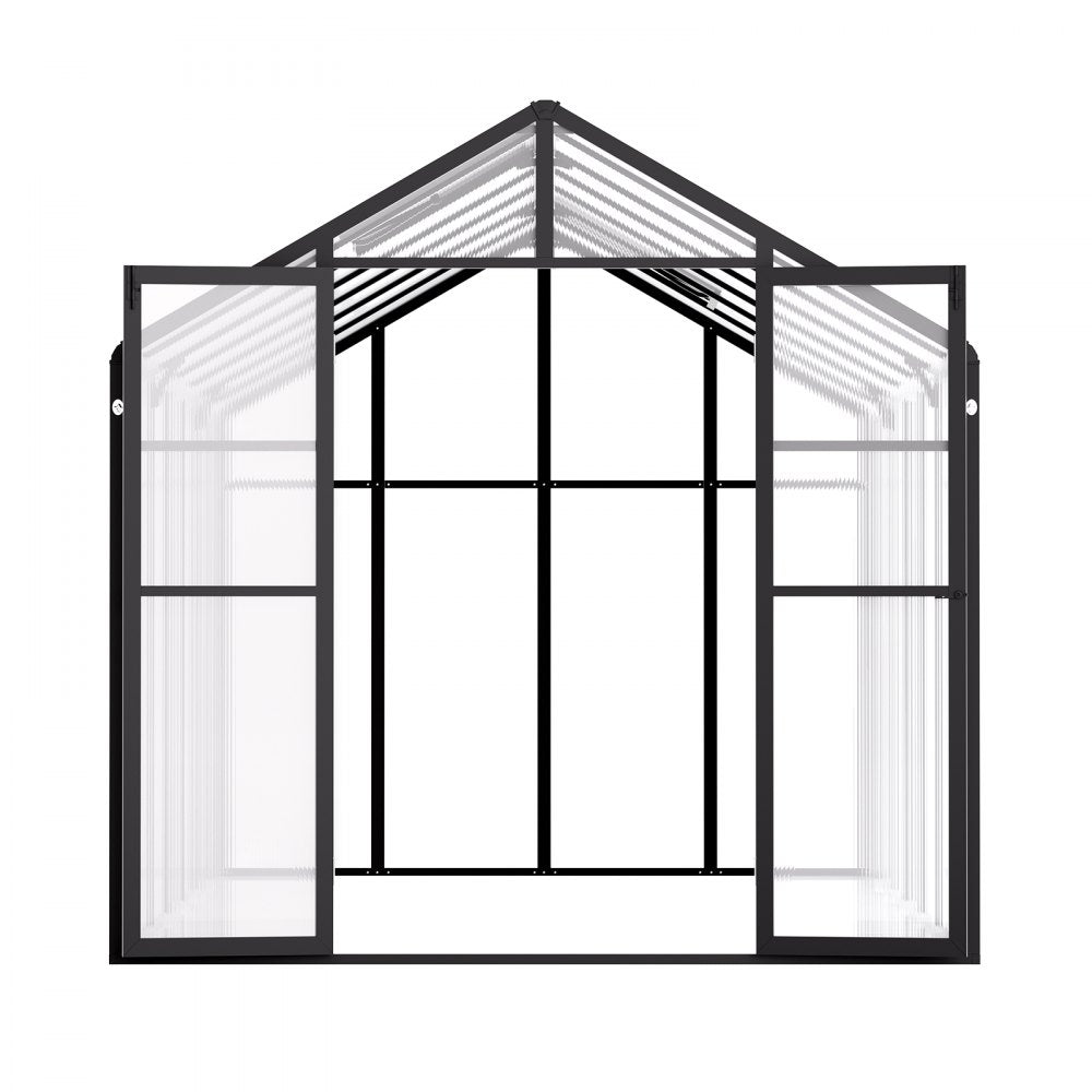 AM037 - 8x14 Ft VEVOR Polycarbonate Greenhouse with Dual Roof Ventilation