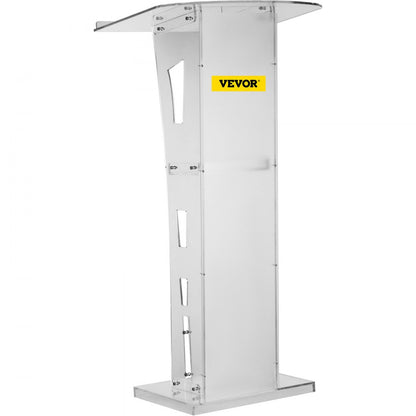 010803172504 - 45" Acrylic Podium with Middle Shelf and Anti-Slip Design