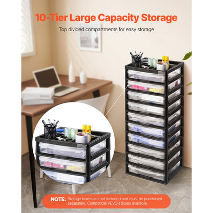29658-10 frame - Versatile 10-Tier Plastic Storage Organizer for Home & Office