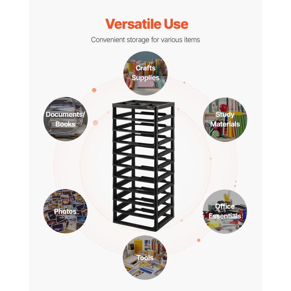 29658-10 frame - Versatile 10-Tier Plastic Storage Organizer for Home & Office