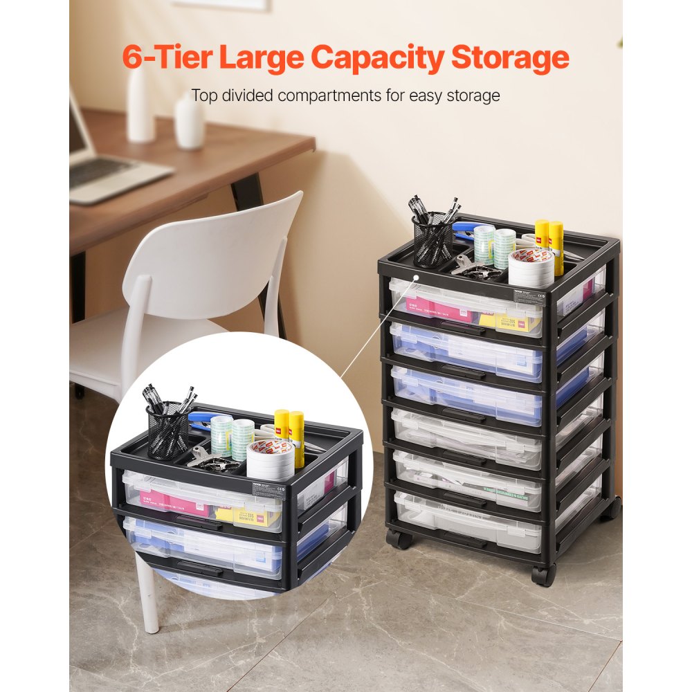 29658 - 6-Tier Rolling Storage Cart with Locking Wheels