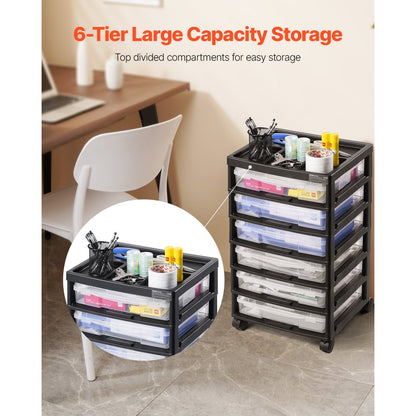 29658 - 6-Tier Rolling Storage Cart with Locking Wheels