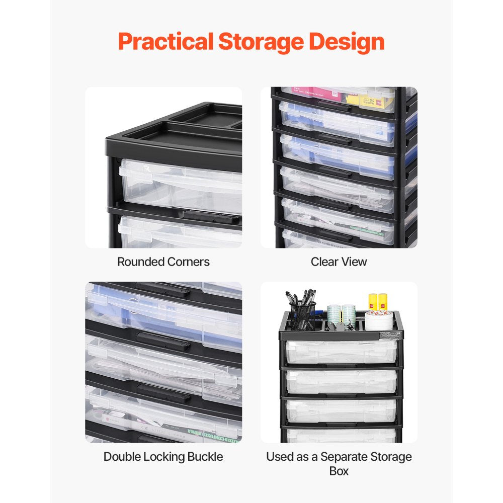 29658 - 6-Tier Rolling Storage Cart with Locking Wheels