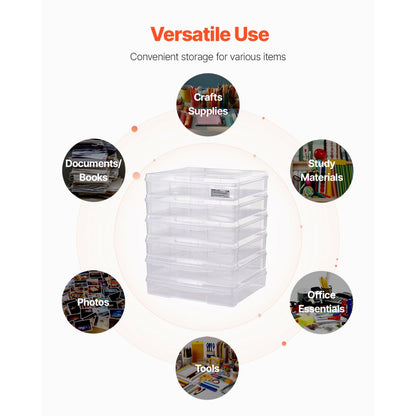 21976-6 - 14x14" Stackable Scrapbook Storage Boxes, 6 Clear Containers