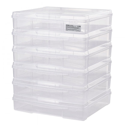 21976-6 - 14x14" Stackable Scrapbook Storage Boxes, 6 Clear Containers