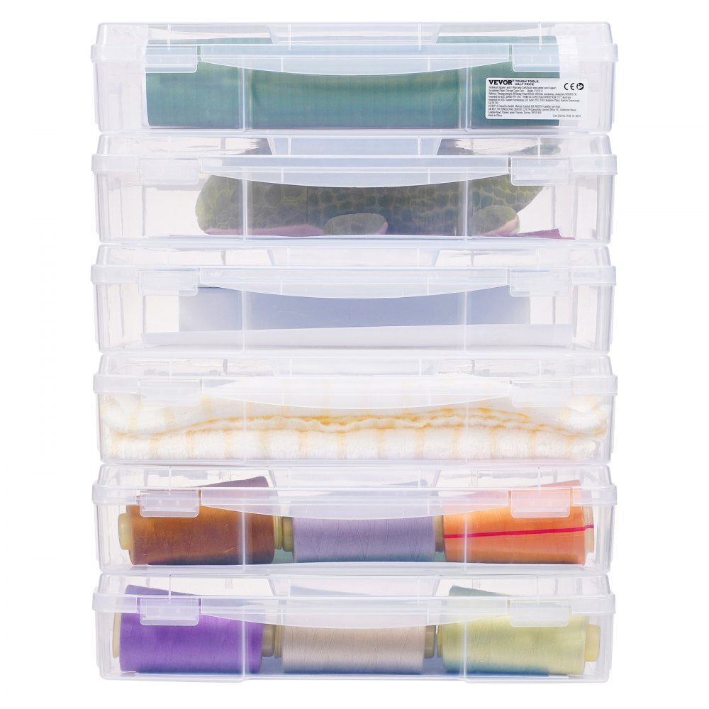 21976-6 - 14x14" Stackable Scrapbook Storage Boxes, 6 Clear Containers