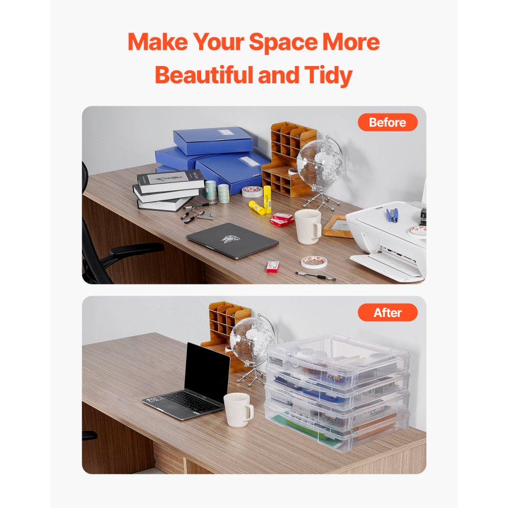 21976-4 - Set of 4 Stackable 14"x14" Scrapbook Paper Storage Boxes