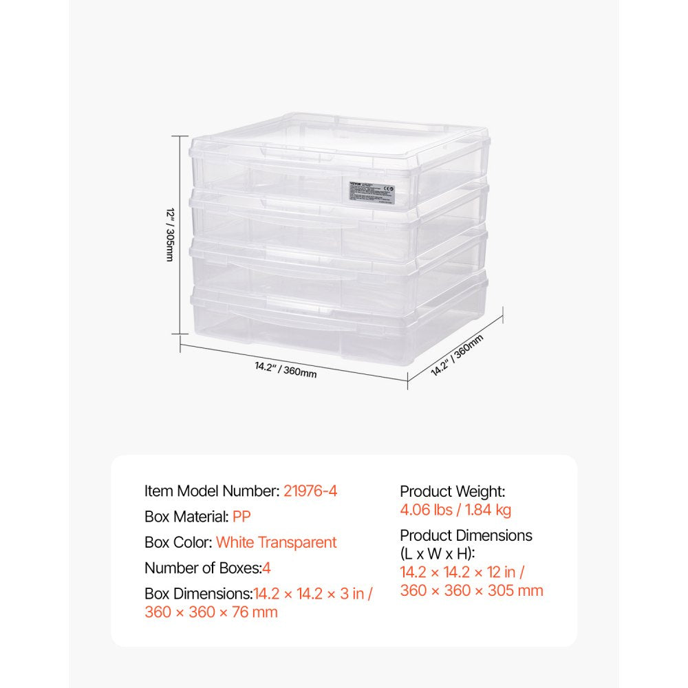 21976-4 - Set of 4 Stackable 14"x14" Scrapbook Paper Storage Boxes
