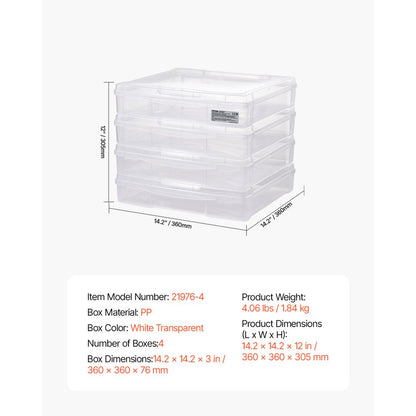21976-4 - Set of 4 Stackable 14"x14" Scrapbook Paper Storage Boxes