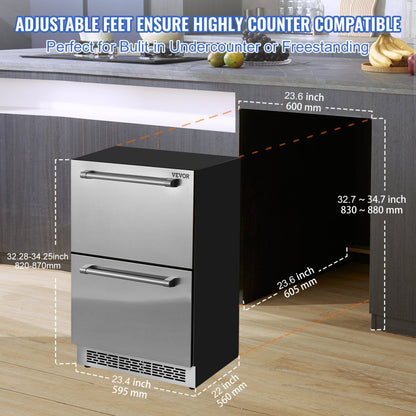 BC-145WD - 24" Stainless Steel 2-Drawer Wine Cooler with Dual Temperature Control