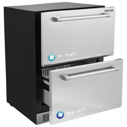 BC-145WD - 24" Stainless Steel 2-Drawer Wine Cooler with Dual Temperature Control