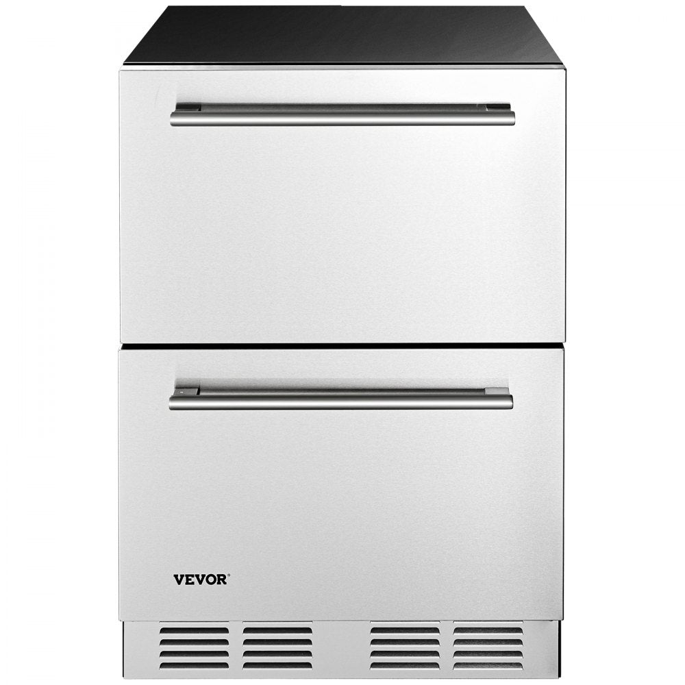 BC-145B/2T - 24" Dual Drawer Stainless Steel Refrigerator with 140L Capacity