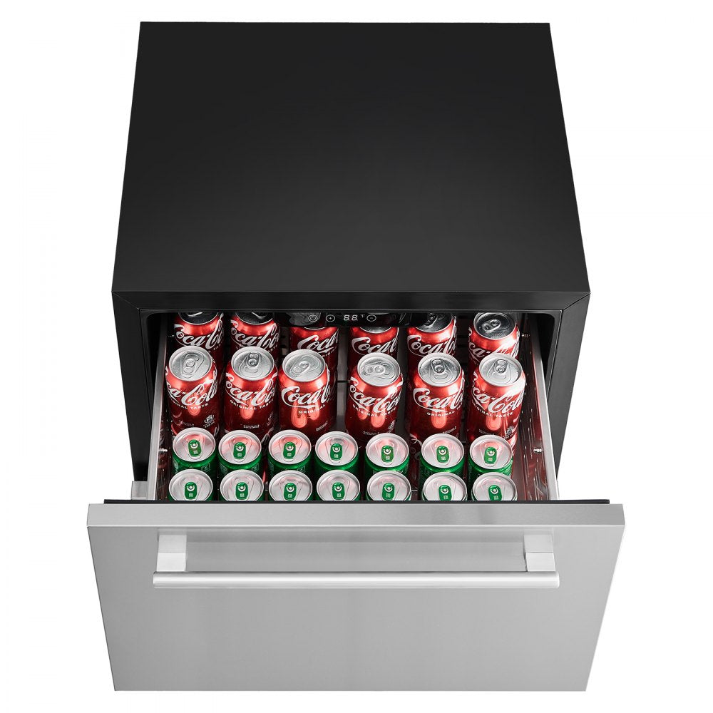 BC-145B/2T - 24" Dual Drawer Stainless Steel Refrigerator with 140L Capacity