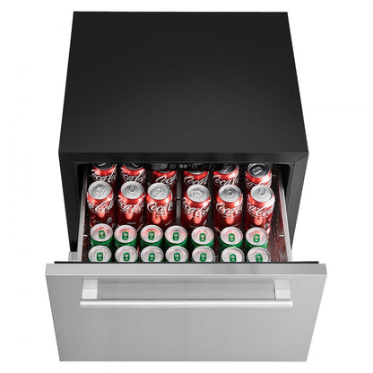 BC-145B/2T - 24" Dual Drawer Stainless Steel Refrigerator with 140L Capacity