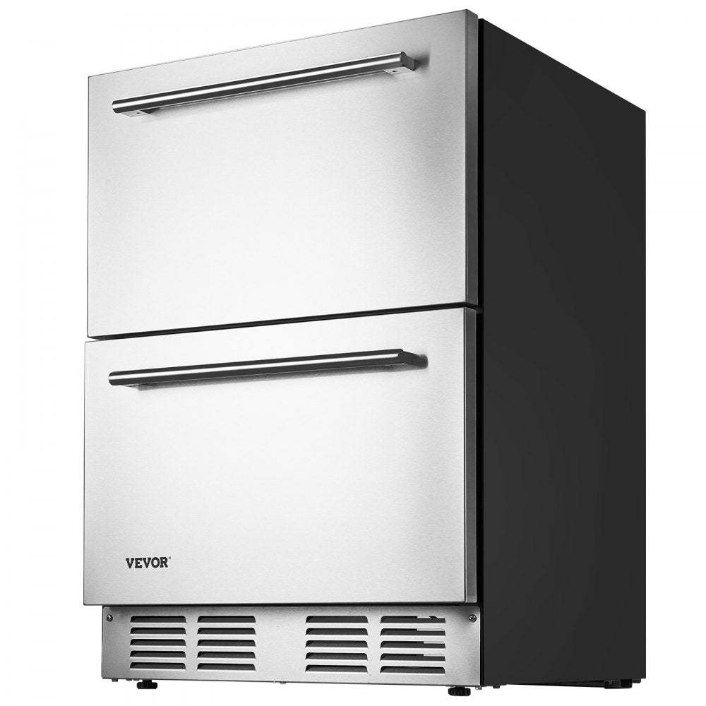 BC-145B/2T - 24" Dual Drawer Stainless Steel Refrigerator with 140L Capacity