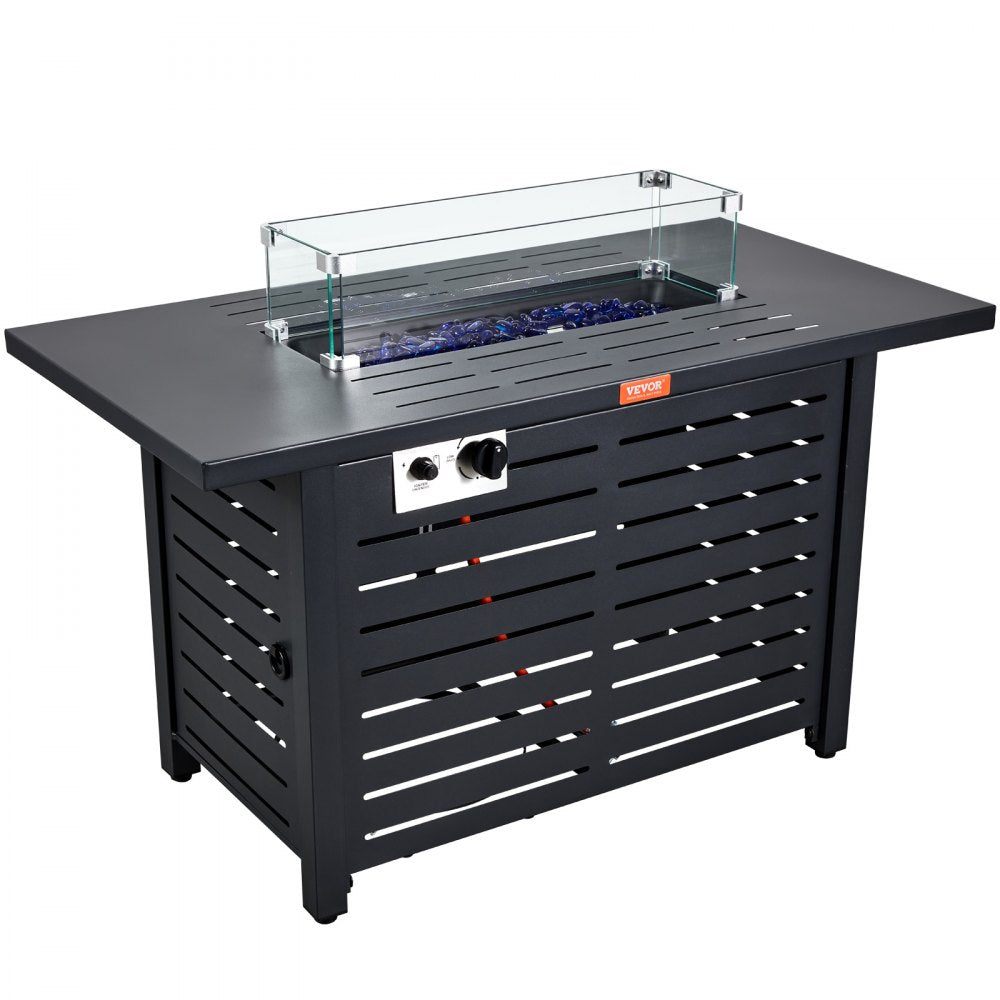 QL-001 Gas Fire Pit - 43" 50000 BTU Table with Rain Shield & Ignition