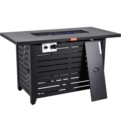 QL-001 Gas Fire Pit - 43" 50000 BTU Table with Rain Shield & Ignition