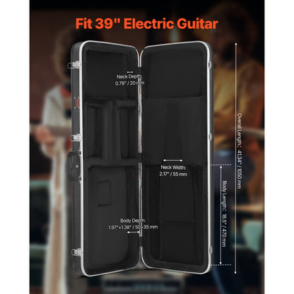 JX-39A - Waterproof 41.34in Electric Guitar Case with Plush Interior