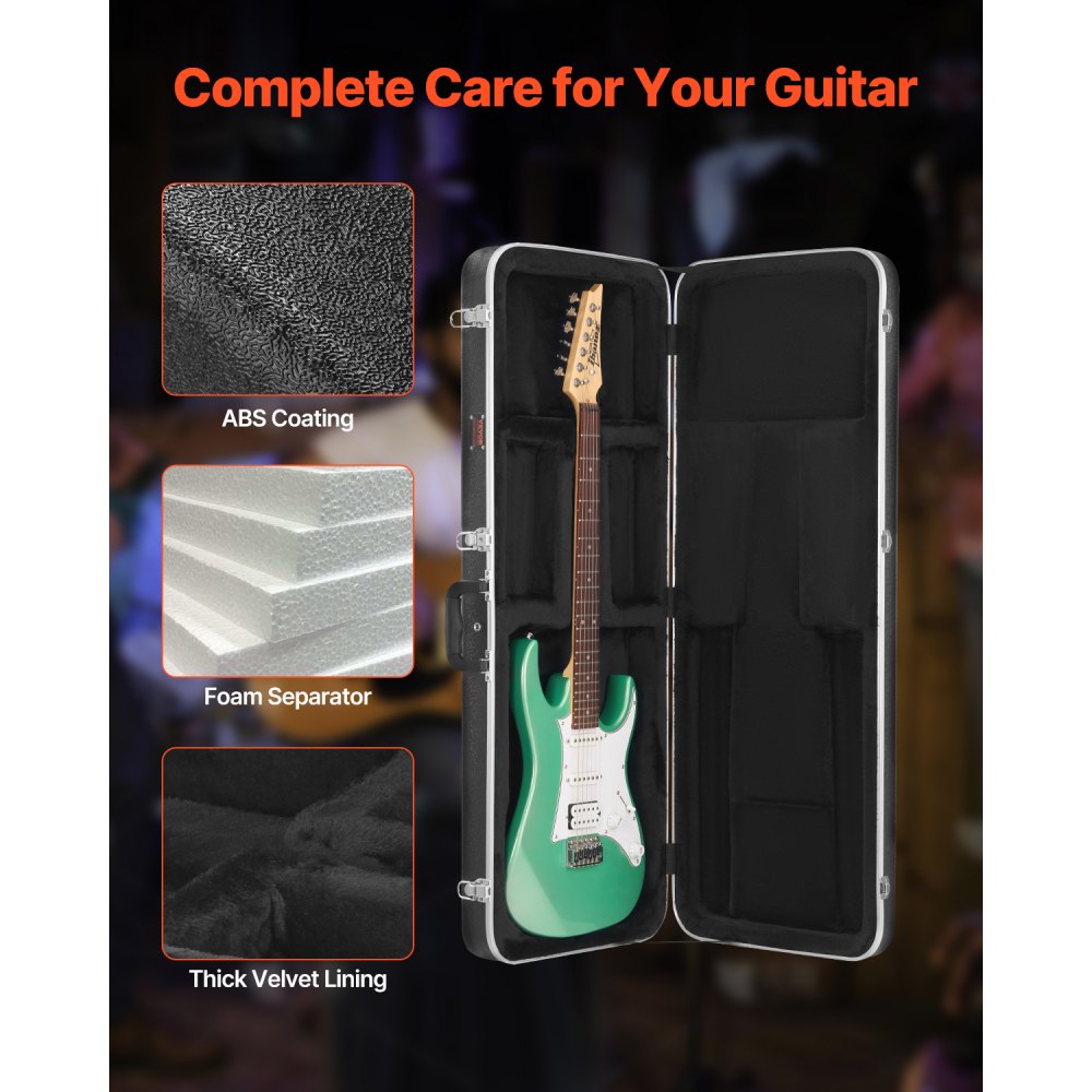 JX-39A - Waterproof 41.34in Electric Guitar Case with Plush Interior