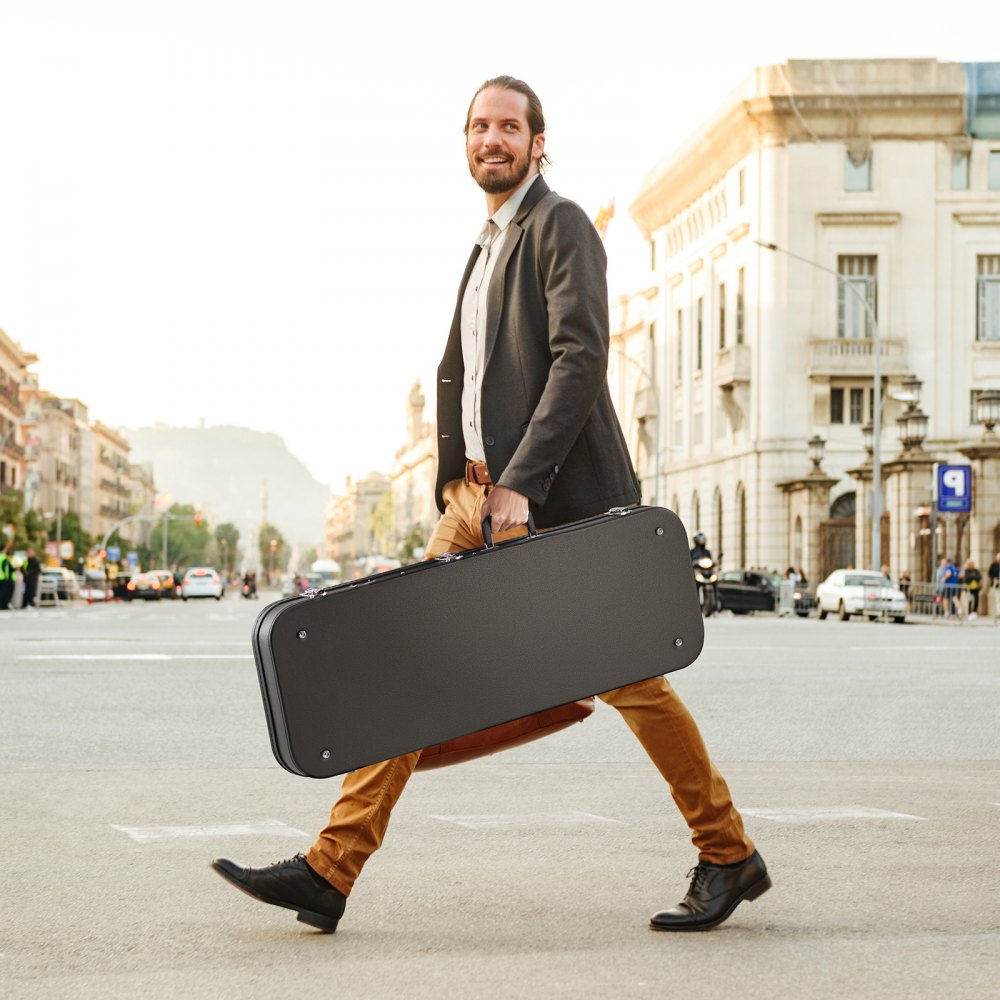 JX-41A - Portable Electric Guitar Hard Case with Plush Padding, 43.11 in