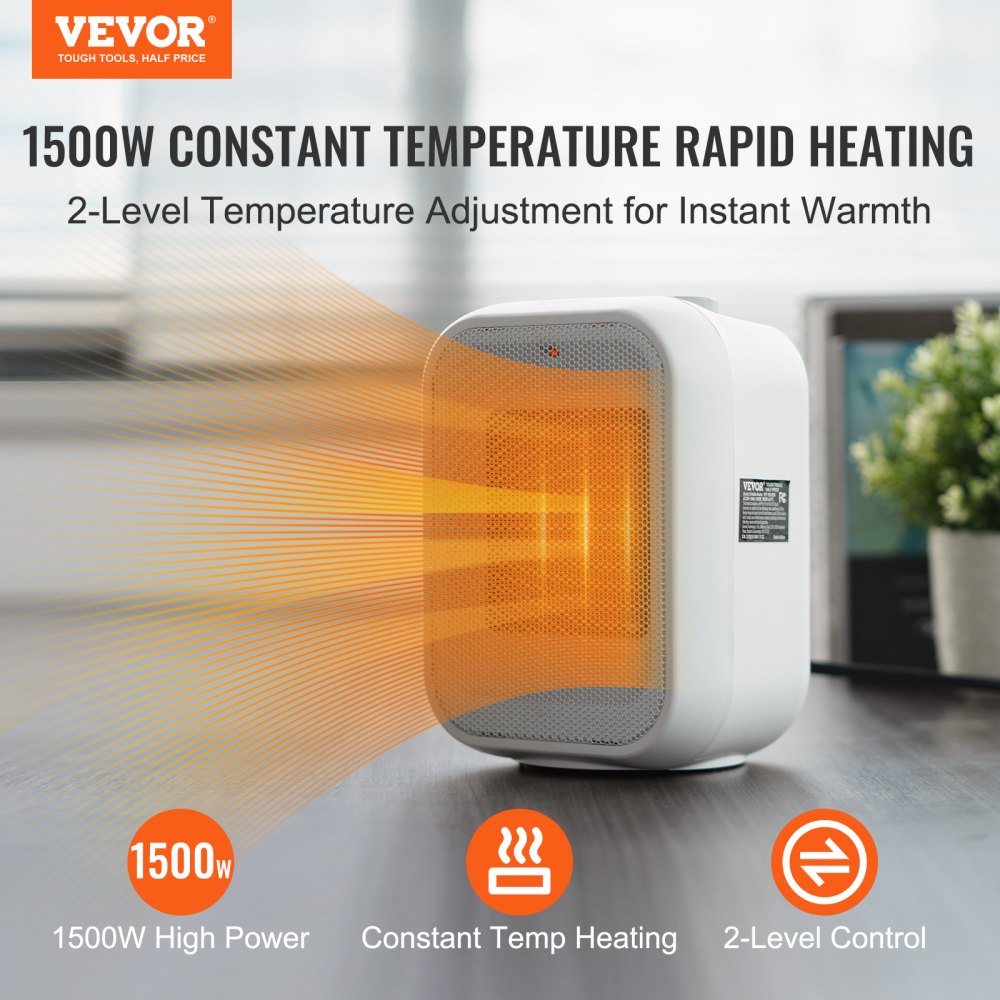 KPT-150 0594 - Compact 1500W Space Heater with Thermostat for Efficient Heating