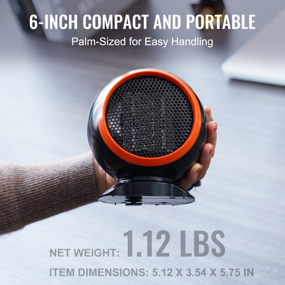 KPT-500 - Compact 500W Electric Space Heater 5.12"x3.54"x5.75"