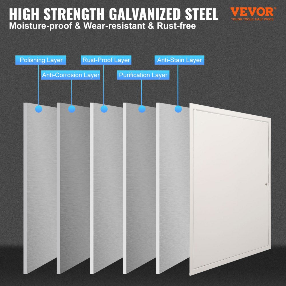 M-2320713 - 16x16 Inch Galvanized Steel Access Panel with Cam Latch Lock