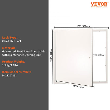 M-2320713 - 16x16 Inch Galvanized Steel Access Panel with Cam Latch Lock