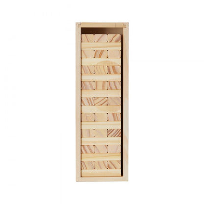 NTMN1001 - 54 Pine Wood Tumbling Blocks Tower Game, 2ft High
