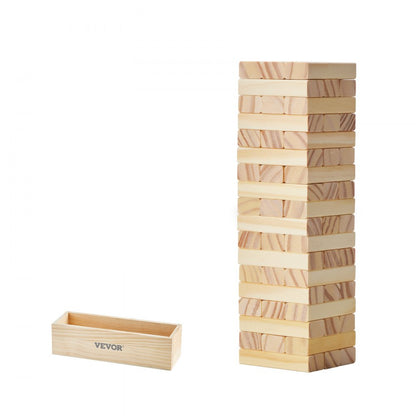 NTMN1002 - 54 Blocks Pine Wood Tumbling Tower Game, 2ft High Challenge