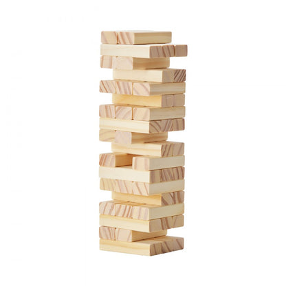 NTMN1002 - 54 Blocks Pine Wood Tumbling Tower Game, 2ft High Challenge