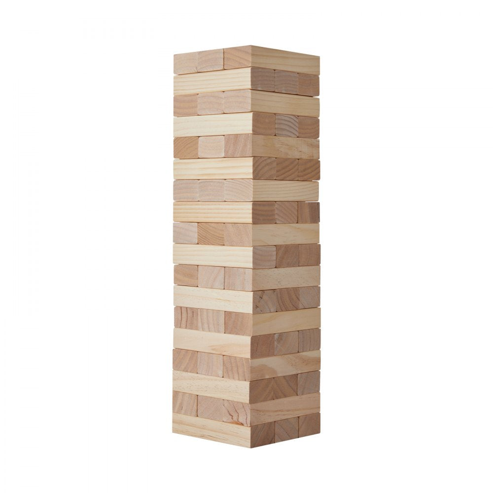NTGW1401 - 54-Piece Wooden Tumbling Tower & Domino Game, 18"-36" Height