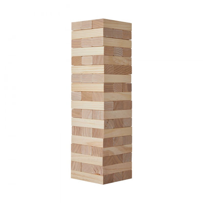 NTGW1401 - 54-Piece Wooden Tumbling Tower & Domino Game, 18"-36" Height