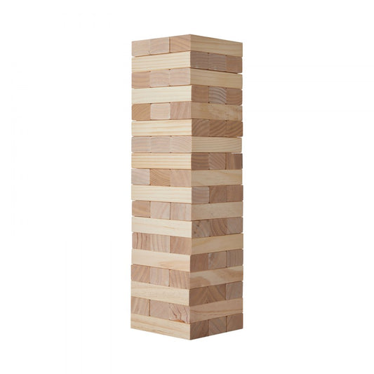 NTGW1401 - 54-Piece Wooden Tumbling Tower & Domino Game, 18"-36" Height