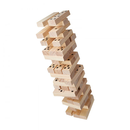 NTGW1401 - 54-Piece Wooden Tumbling Tower & Domino Game, 18"-36" Height