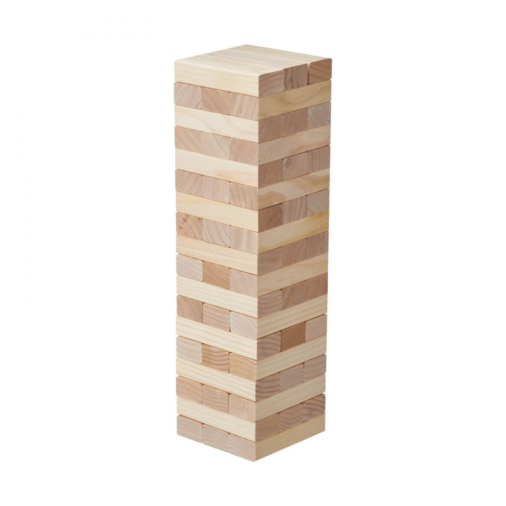 NTGW1401 - 54-Piece Wooden Tumbling Tower & Domino Game, 18"-36" Height