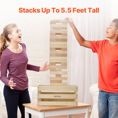 NTGW1502 - 60 Blocks Tumble Tower Game with Custom Rules, 5.5ft High