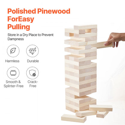 NTGW1502 - 60 Blocks Tumble Tower Game with Custom Rules, 5.5ft High